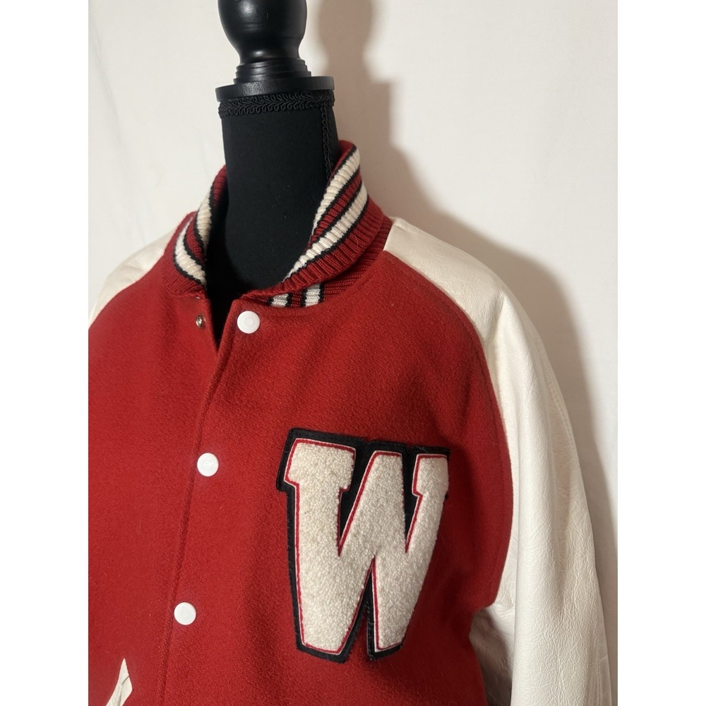 Vintage Coleman Varsity Jacket Wool Leather USA Letterman Sz L - Picture 4 of 16